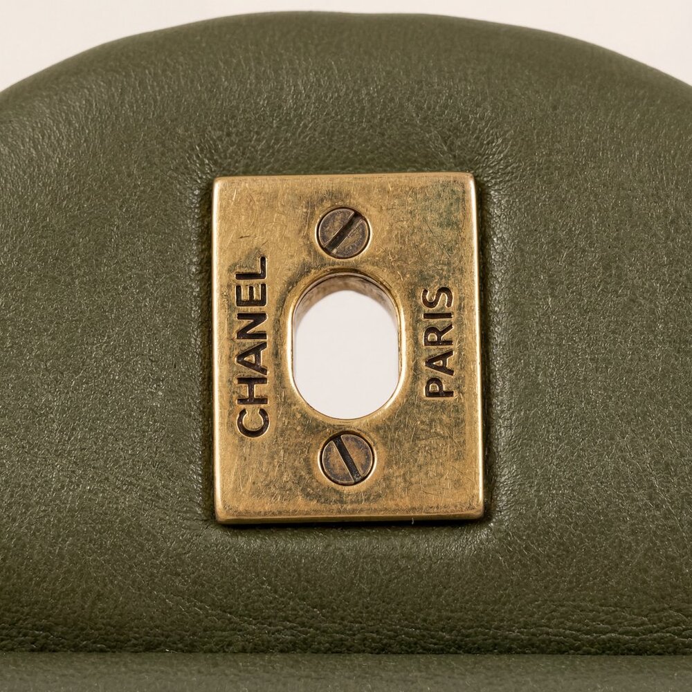 Chanel Classic Jumbo Double Flap Tri-Tone Green Quilted Lambskin Gold HW - Picture 6 of 12